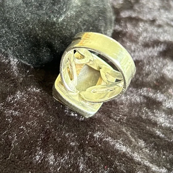 STERLING SILVER AGATE RING SIZE 7 AGATE 925 RING - Picture 4 of 6